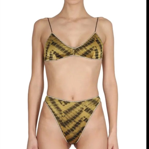 Oseree safari gold black bikini set size M - Picture 7 of 9